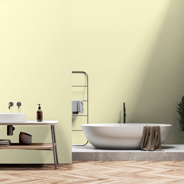 Papel Pintado Color moderno limón amarillo llano sólido (Baño)