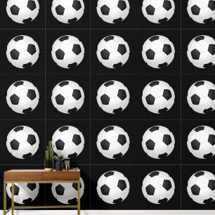 Papel Pintado Color negro del Personalizado de bolas de fútbol