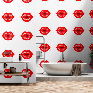 Papel Pintado Color Personalizado de los labios rojos brillante