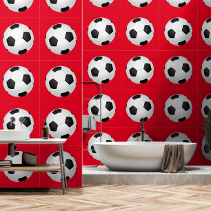 Papel Pintado Color rojo del Personalizado de bolas de fútbol