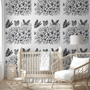 Papel Pintado Colorante de mariposa floral Fantasía