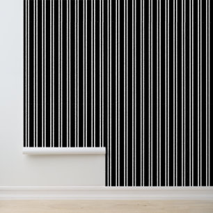 Papel Pintado Colores DIY Rayas Verticales Desiguales #3 Negro B