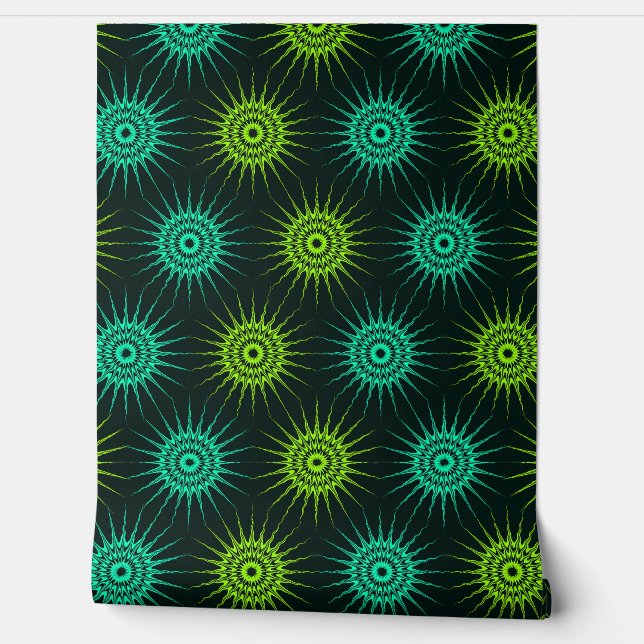 Papel Pintado Colorful Art Nouveau Dodeca Astroids Pattern  (Desenrollar)