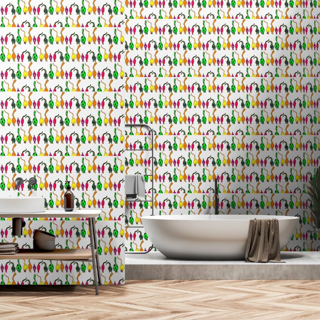 Papel Pintado Colorful Cat Butts Pattern (Baño)