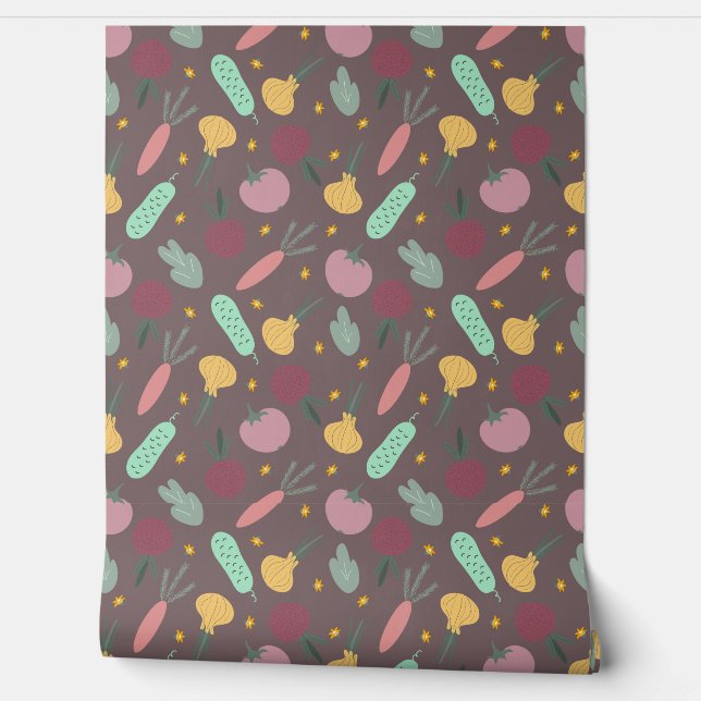 Papel Pintado colorful vegetable pattern (Desenrollar)