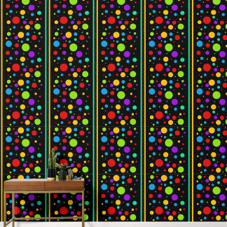 Papel Pintado Coloridos puntos y rayas de la polca arcoiris