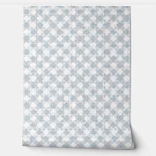 Papel Pintado Comprobación clásica de búfalo de color blanco y a
