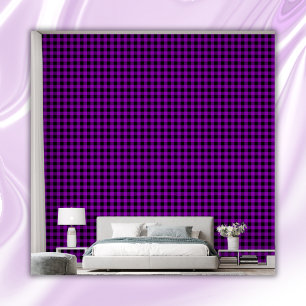Papel Pintado Comprobación de la placa de búfalo morado y negro