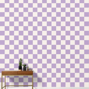 Papel Pintado Comprobación púrpura, patrón de tablero de verific