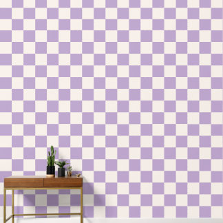 Papel Pintado Comprobación púrpura, patrón de tablero de verific