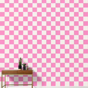Papel Pintado Comprobación rosa, Patrón de tablero de cheques, r