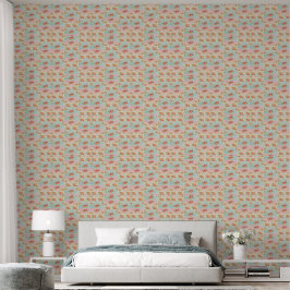 Papel pintado con acento de rejilla floral botánic