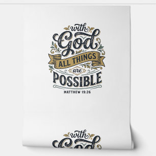Papel Pintado Con Dios Todas las Cosas Son Posibles Vintage Cris