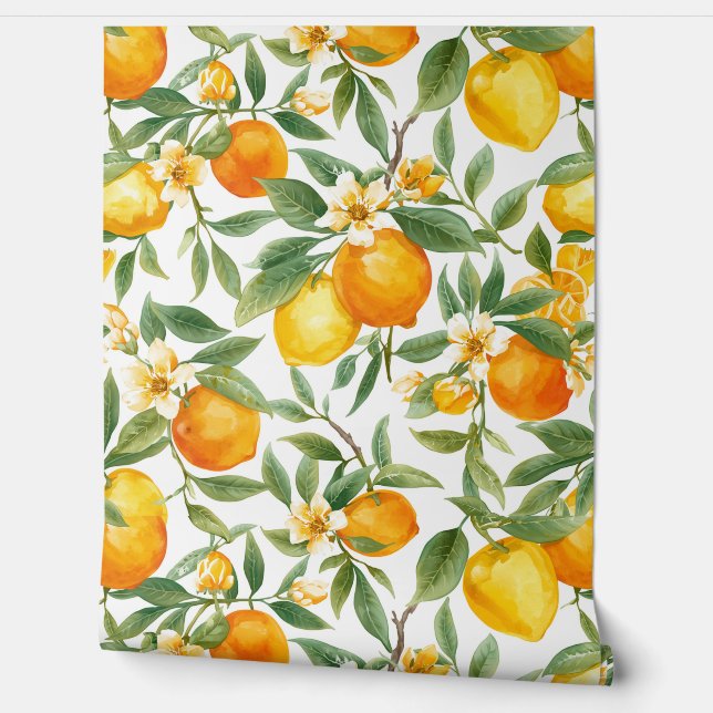 Papel Pintado con Estampado de Limón  (Desenrollar)