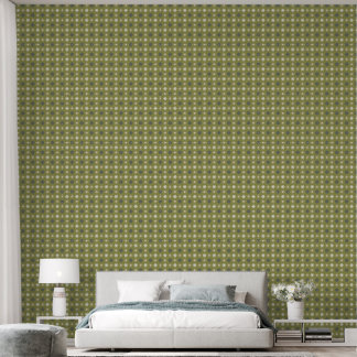 Papel pintado con estampado floral verde oliva ret