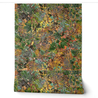 Papel pintado con mosaico de hojas del bosque | Mu