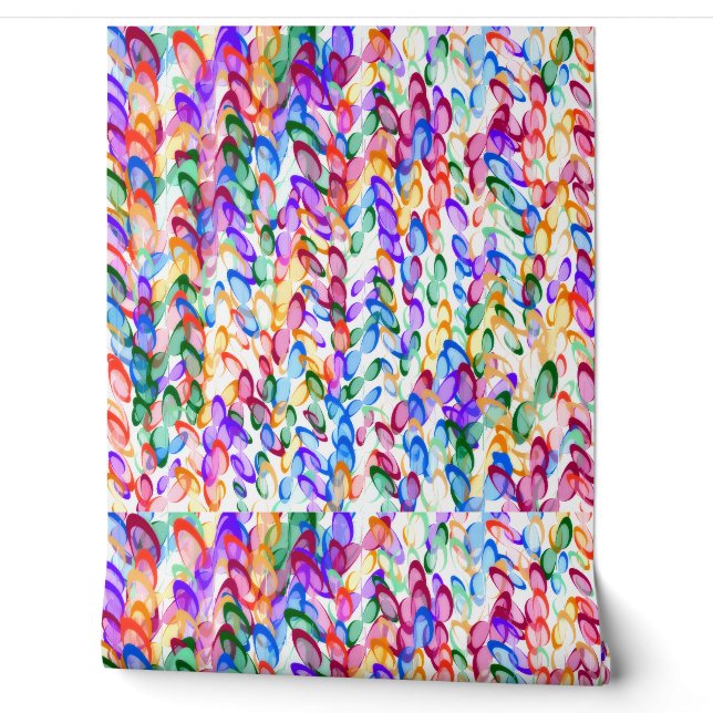 Papel pintado con murales de hojas en 3D abstracto (Desenrollar)