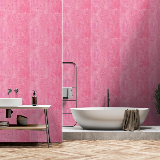 Papel Pintado con Patrón Abstracto Rosa Bonito (Baño)