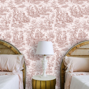 Papel pintado con patrón clásico de oro rosa vinta