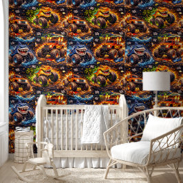 Papel pintado con patrón continuo de camiones mons