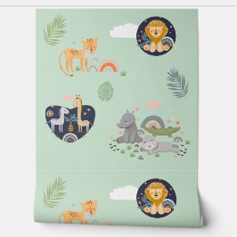 Papel pintado con patrón de animales salvajes afri