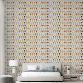 Papel Pintado con Patrón de Conos de Helado