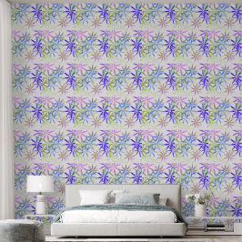 Papel pintado con patrón de flores estrelladas en