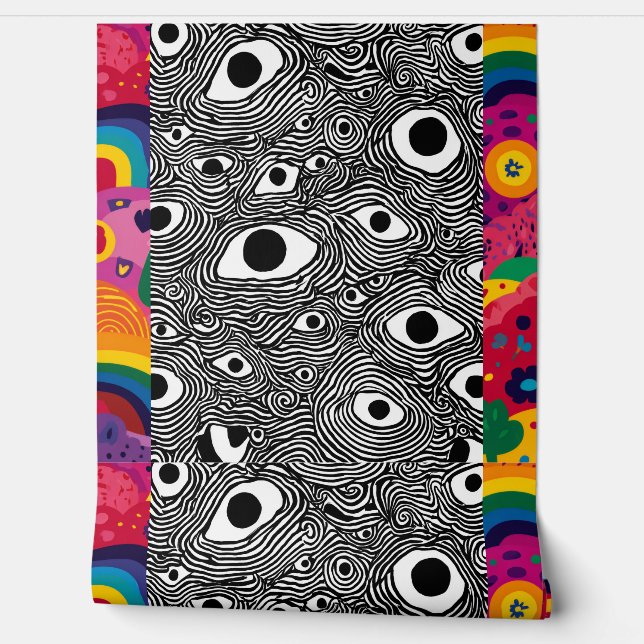 Papel pintado con patrón de ojo psicodélico - Ópti (Desenrollar)