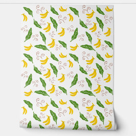 Papel pintado con patrón de plátano lindo y hoja v