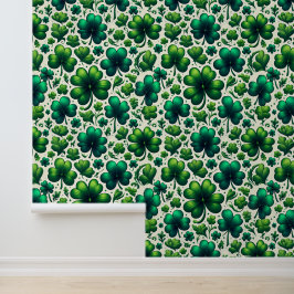 Papel pintado con patrón de trébol de la suerte pa