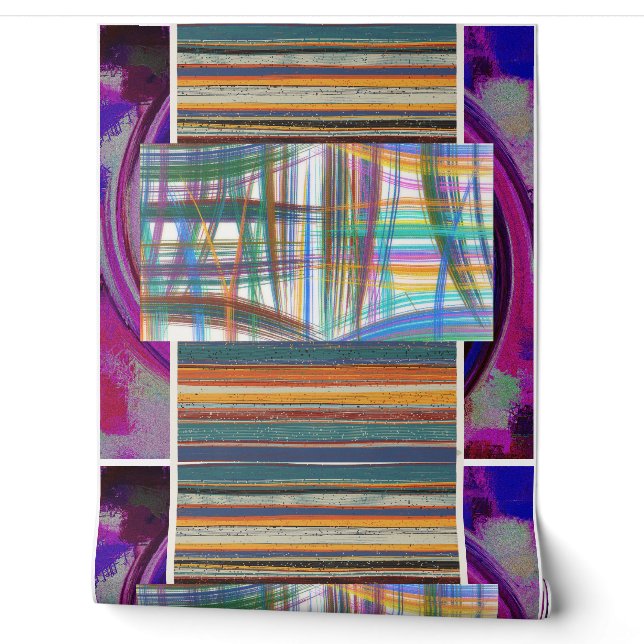 Papel pintado con patrón geométrico multicapa abst (Desenrollar)