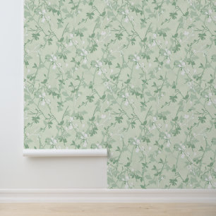 Papel pintado con silueta de jardín de salvia