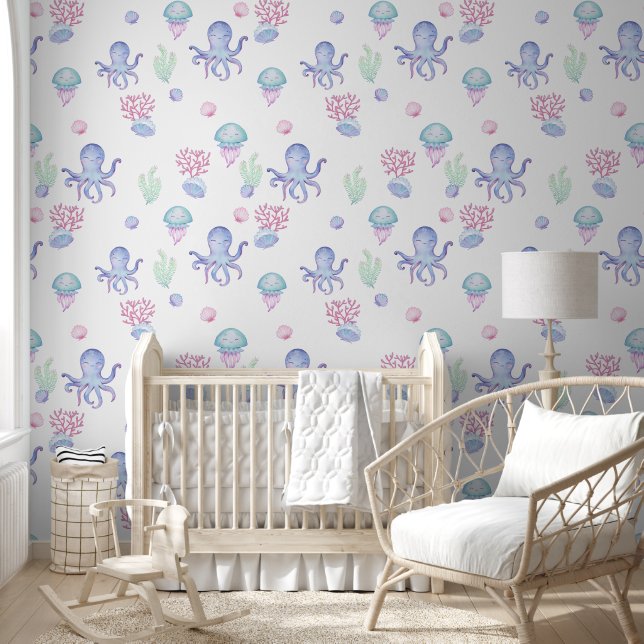 Papel pintado con un patrón moderno. (Niños)