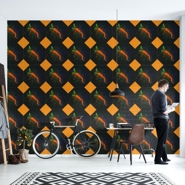 Papel pintado con zanahorias (Sala de estar)