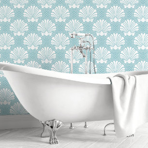Papel Pintado Concha de Mar Azul Celeste 