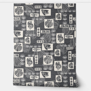Papel Pintado Conchas submarinas hawaianas de Kua Bay - Gris car