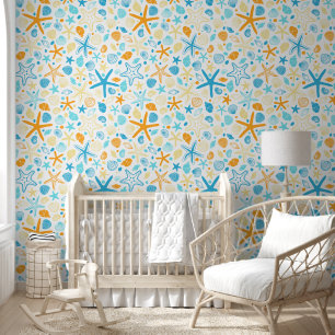 Papel Pintado conchas y la playa del océano Atlántico