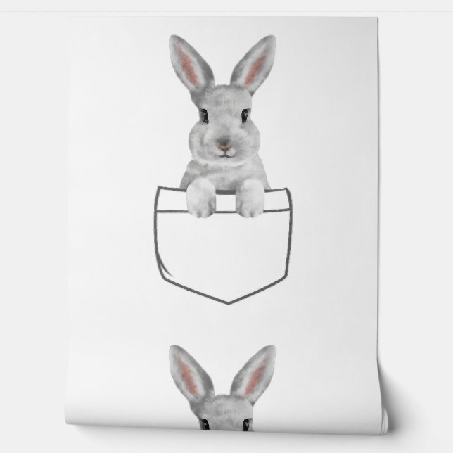 Papel Pintado Conejito en un bolsillo gracioso conejo de Pascua (Desenrollar)
