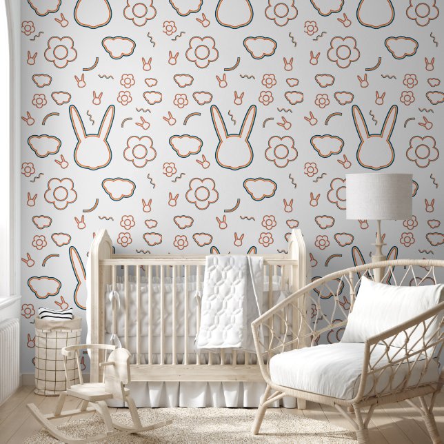 Papel Pintado Conejo Cute (Niños)