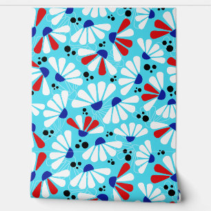 Papel Pintado Confetti de la Conefluente sobre el azul tropical