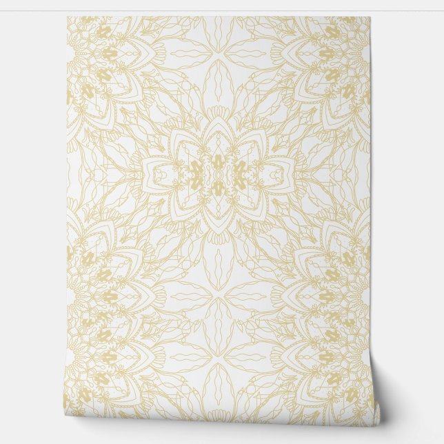 Papel pintado continuo Mandala de Oro de Lujo (Desenrollar)