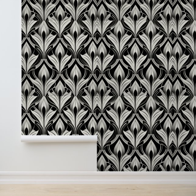 Papel Pintado Contraste negro y blanco roto (Solicitud)