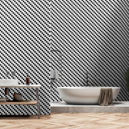 Papel Pintado Controles geométricos en blanco y negro | Patrón d