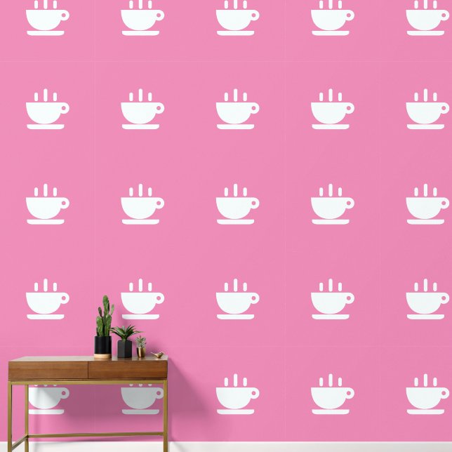 Papel Pintado Copa Blanca De Cocina Rosa Java (Pasillo)