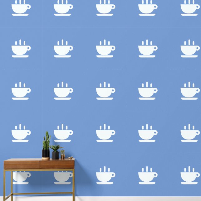 Papel Pintado Copa Blanca De La Cocina Azul De Java (Pasillo)