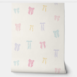 Papel Pintado Coqueta rayada Barras de menta crema de lilo amari