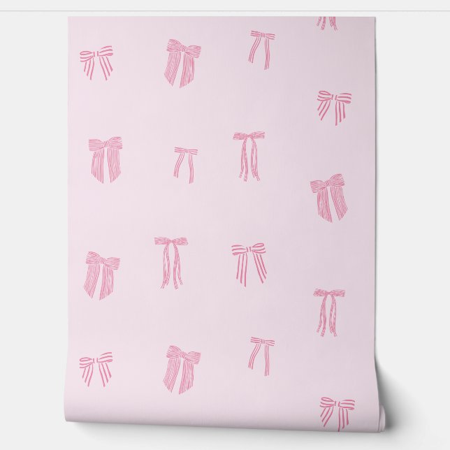 Papel Pintado Coqueta rayada de arcos rosados en rosa claro (Desenrollar)