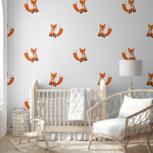 Coral Cute Fox Modern Simple