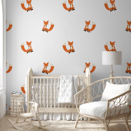 Papel Pintado Coral Cute Fox Modern Simple