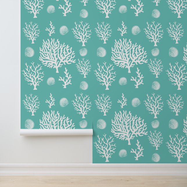 Papel Pintado Coral y castillos costeros del Mar Blanco (Solicitud)